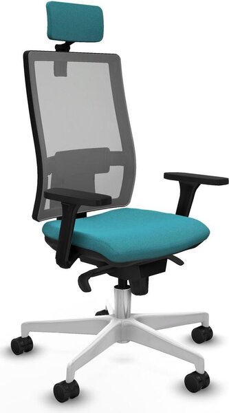 Sedia da ufficio Piqueras y Crespo modello 3D026N2, colore turchese