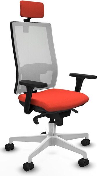 Sedia da ufficio Piqueras y Crespo, modello 3D026N2, colore arancione scuro