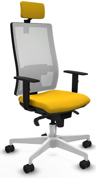 Sedia da ufficio Piqueras y Crespo, modello 1D026N2, colore giallo