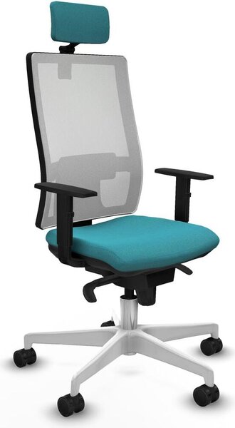 Sedia da ufficio Piqueras y Crespo, modello 1D026N2, colore turchese