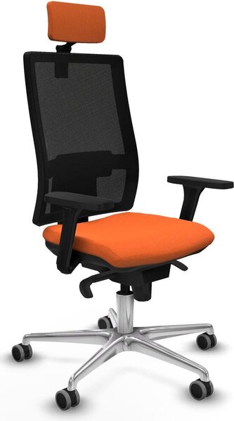 Sedia da ufficio Piqueras y Crespo, modello 3D086G2, colore arancione