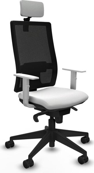 Sedia da ufficio Piqueras y Crespo, modello 4B066N2, colore bianco