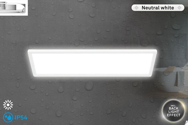 Plafoniera LED Briloner, 22 Watt, grado di protezione IP54, diametro 58 cm, luce diffusa, colore bianco