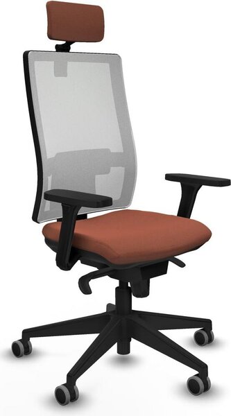 Sedia da ufficio Piqueras y Crespo, modello 3D066G2, colore marrone