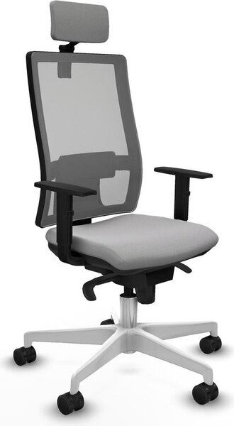 Sedia da ufficio Piqueras y Crespo, modello 1D026N2, colore grigio chiaro