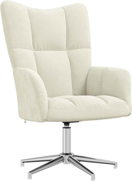 Sedia Relax Bianco Crema Velluto
