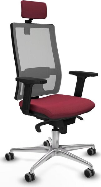 Sedia da ufficio Piqueras y Crespo 2D086G2, colore granata