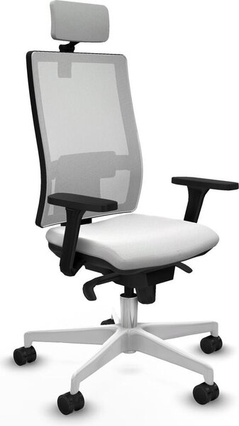 Sedia da ufficio Piqueras y Crespo modello 3D026N2, colore bianco