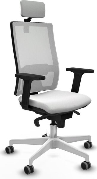 Sedia da ufficio Piqueras y Crespo modello 2D026G2, colore bianco
