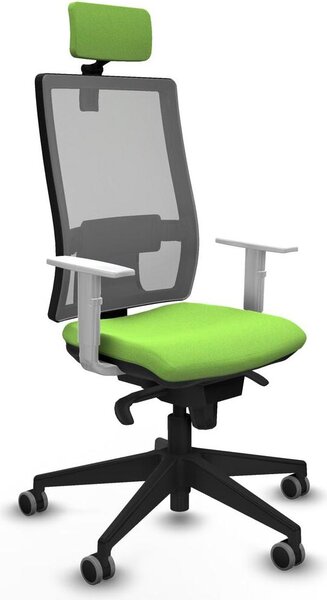 Sedia da ufficio con poggiatesta, modello Horna Piqueras y Crespo 4B066G2, colore pistacchio