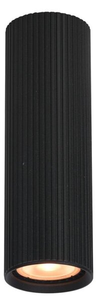 Spot a soffitto moderno tubo nero a righe rotondo 17 cm per soggiorno cucina 1xGU10 10W RILOK Italux