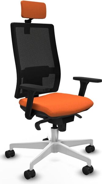 Sedia da ufficio Piqueras y Crespo modello 3D026N2, colore arancione