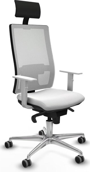 Sedia da ufficio Piqueras y Crespo, modello 4B086G1, colore bianco