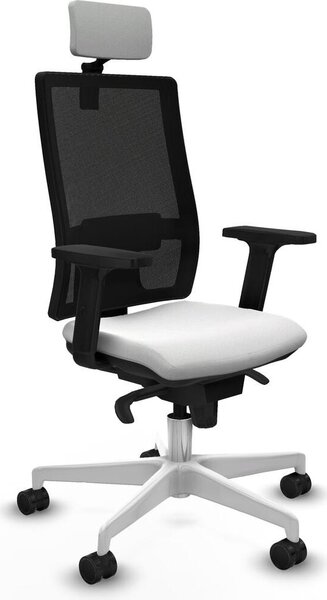 Sedia da ufficio Piqueras y Crespo modello 2D026N2, colore bianco