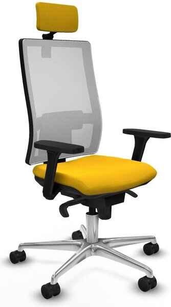 Sedia da ufficio Piqueras y Crespo, modello 3D086N2, colore giallo