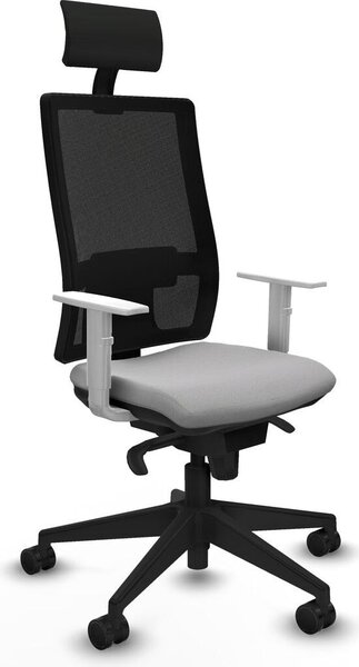 Sedia da ufficio Piqueras y Crespo, modello 4B066N1, colore grigio chiaro