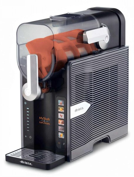 Ariete Macchina per Gelato Gelatiera Capacit Serbatoio 2,6 Litri Potenza 200 Watt Macchina per granite, gelati e frozen drink colore Nero/Acciaio 