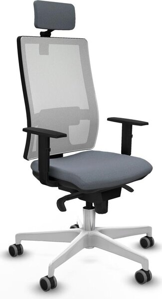 Sedia da ufficio Piqueras y Crespo, modello 1D026G2, colore grigio