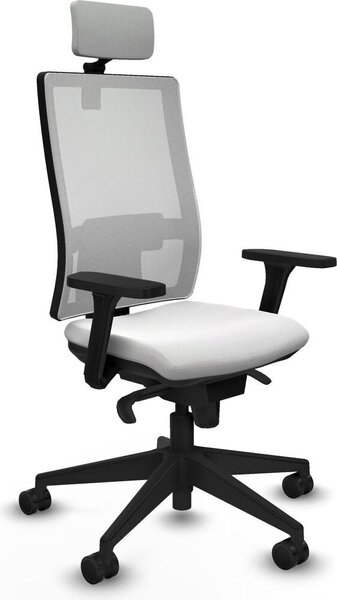 Sedia da ufficio Piqueras y Crespo, modello 3D066N2, colore bianco