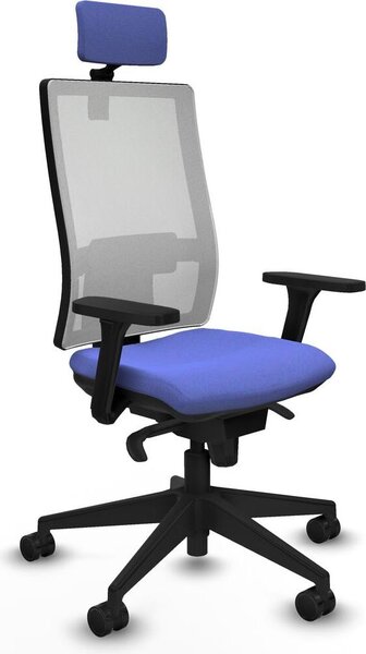 Sedia da ufficio Piqueras y Crespo, modello 3D066N2, colore azzurro chiaro