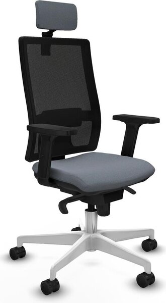 Sedia da ufficio Piqueras y Crespo modello 2D026N2, colore grigio