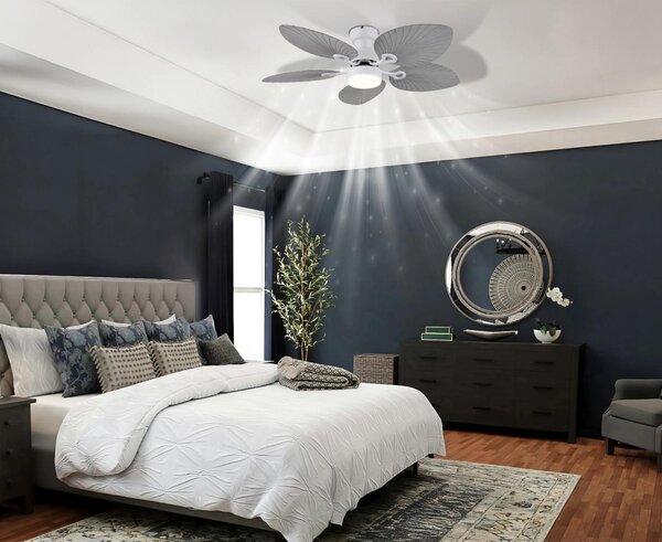 GLOBO LIGHTING Ventilatore da Soffitto con Telecomando con Luce Lampadario Ventilatore 5 Pale Diametro 107 cm colore Bianco - 03672W