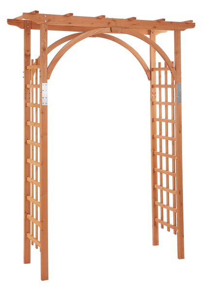 Outsunny Arco in Legno da Giardino con Pergola e Spalliera per Piante Rampicanti, Decorazioni per Matrimonio e Patio, 160x60x215cm