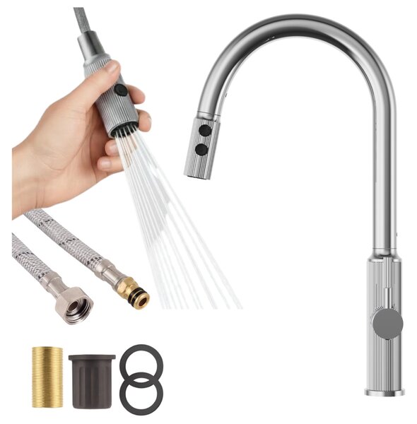 Granitan - Rubinetto da cucina - Rubinetto per lavello - modello alto - cromato - Rubinetto da cucina - LUNA