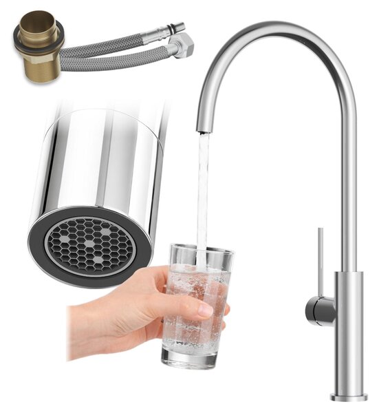 Granitan - Miscelatore cucina - Rubinetto cucina altezza 42,4 cm - Cromato - girevole 360° - SLIM