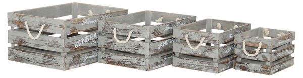 JOSE - set di 4 cassette in legno