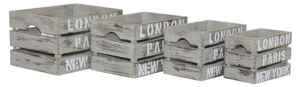 CARSON - set di 4 cassette in legno