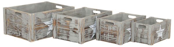 ELIAS - set di 4 cassette in legno
