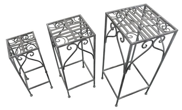 DORIAN - set di 3 fioriere quadrato