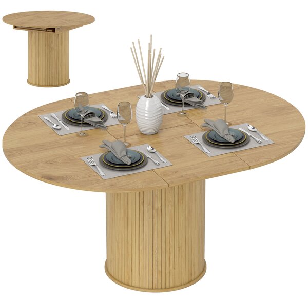 HOMCOM Tavolo da pranzo estensibile, tavolo da cucina, per 6-8 persone, 110-150 x 75 cm, effetto legno naturale | Aosom Italy