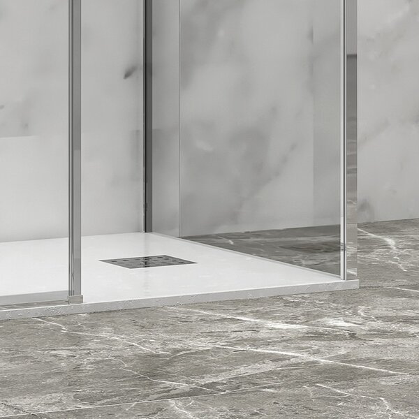Kamalu box doccia 3 lati 70x110x70 scorrevole telaio cromato minimale | kla-4000c