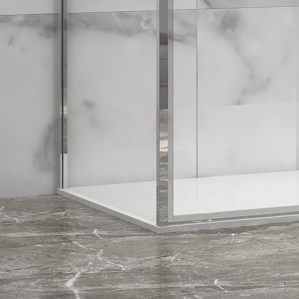 Kamalu box doccia 3 lati 70x110x70 scorrevole telaio cromato minimale | kla-4000c