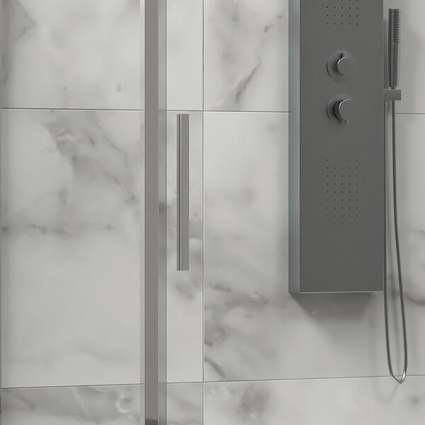 Kamalu box doccia 3 lati 70x110x70 scorrevole telaio cromato minimale | kla-4000c