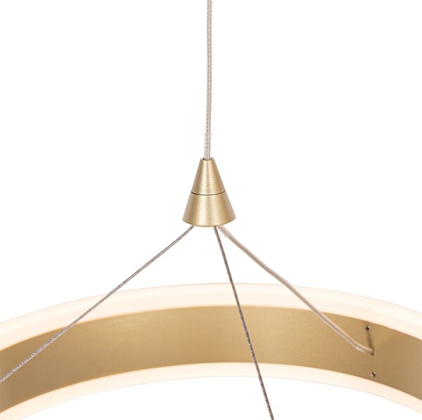 Lampada a sospensione rotonda in ottone con LED a 3 step dimmerabile 3 luci - Lyani