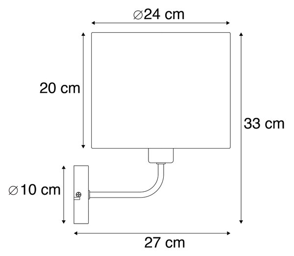 Applique da parete classica in tessuto oro con paralume bianco - Cas
