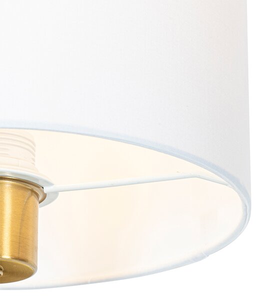 Applique da parete classica in tessuto oro con paralume bianco - Cas