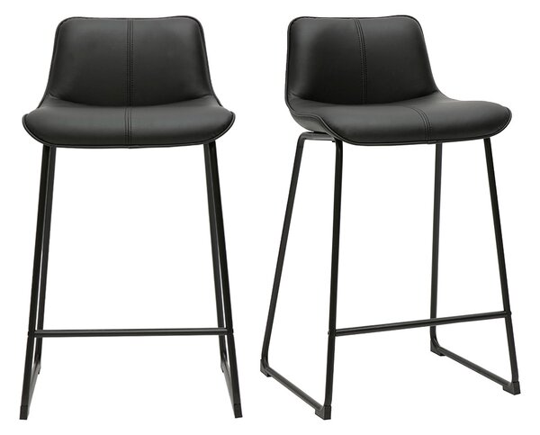 Sgabelli da bar neri e metallo H65 cm (confezione da 2) BOOST