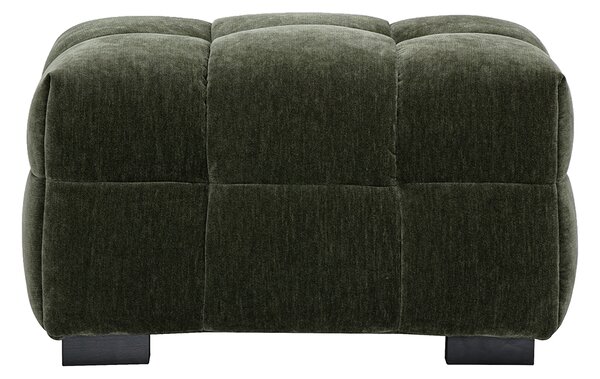 Pouf poggiapiedi design in tessuto effetto velluto verde kaki CORTO