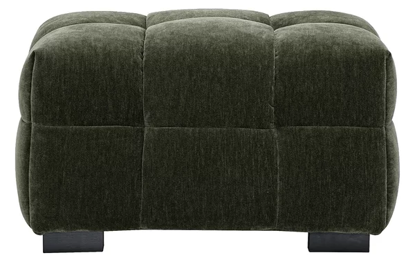 Pouf poggiapiedi design in tessuto effetto velluto verde kaki CORTO