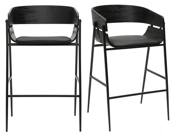 Sgabelli da bar neri design (set di 2) WESS