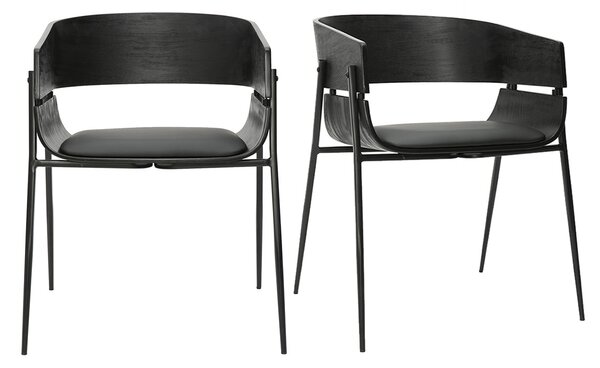 Sedie design nere (set di 2) WESS