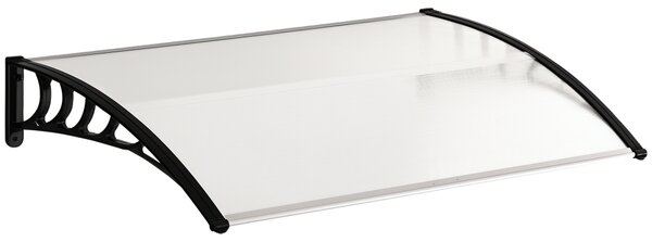 Outsunny Tettoia per Esterni Curva con Viti e Bulloni Inclusi, in Policarbonato, PP e Alluminio, 122x89x24 cm|Aosom