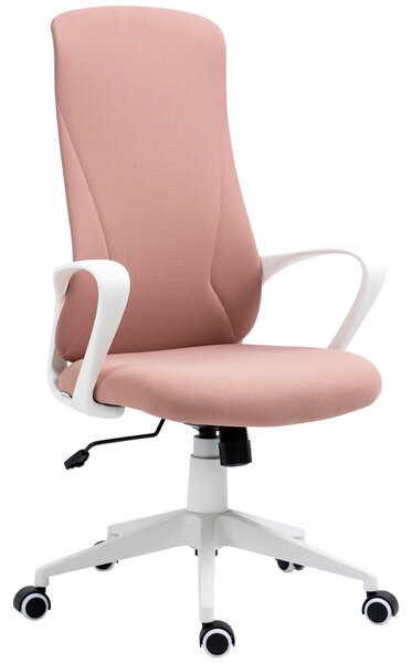 Vinsetto Sedia da Ufficio Ergonomica e Imbottita con Altezza Regolabile e Dondolo, 62x56x110-119.5 cm, Rosa | Aosom Italy