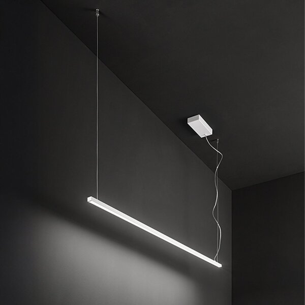 Sospensione profilo monoemissione perenz link 8052 b n ctd 35w led dim 2800lm metallo alluminio bianco nero - Perenz