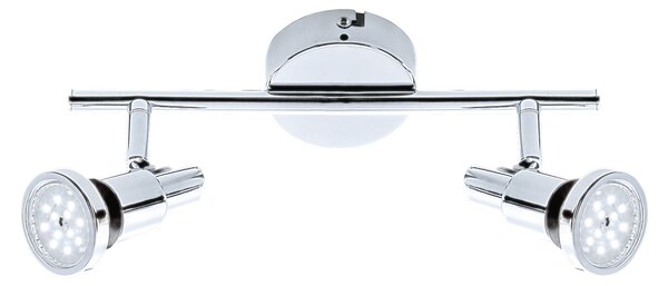 Lampada da bagno a LED faretto orientabile 2xGU10 da 4 W cromato IP44 Briloner