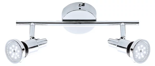Lampada da bagno a LED faretto orientabile 2xGU10 da 4 W cromato IP44 Briloner